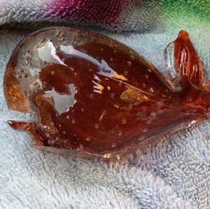 1963 Swiss Glass Art Whale controlled bubbles